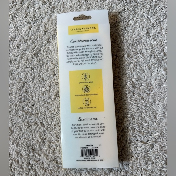 Lemon Detangling Shower Comb - Mint and Yellow - Picture 4 of 4